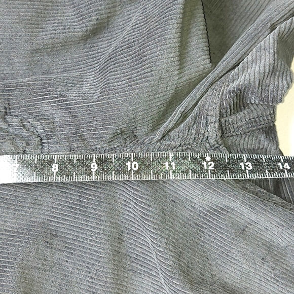 American Eagle Women Cargo Corduroy Pant Size 12 Gray High Rise Straight Leg - Picture 6 of 11